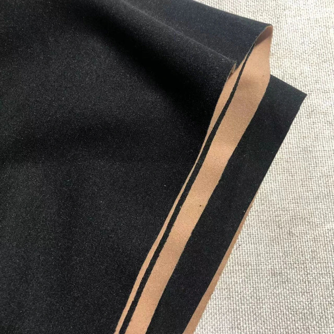 阳离子黑色德绒AB面加厚保暖面料