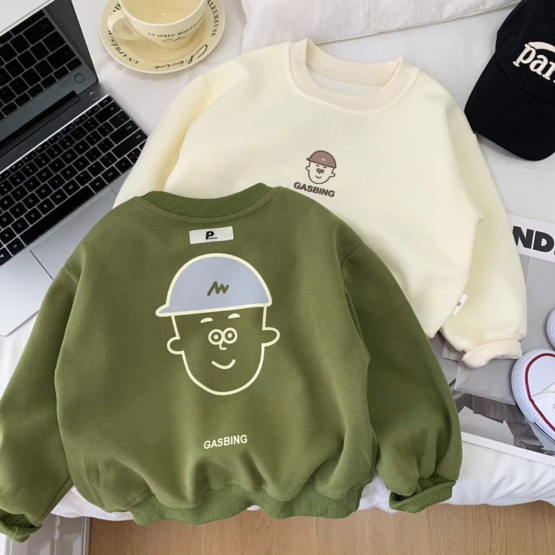 男童春秋卫衣2024新款洋气中小童韩版休闲长袖秋冬儿童插肩袖上衣