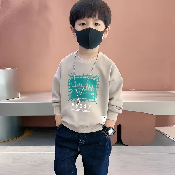 男童秋季卫衣2024新款春秋中大儿童洋气男孩帅气秋冬装加绒上衣潮