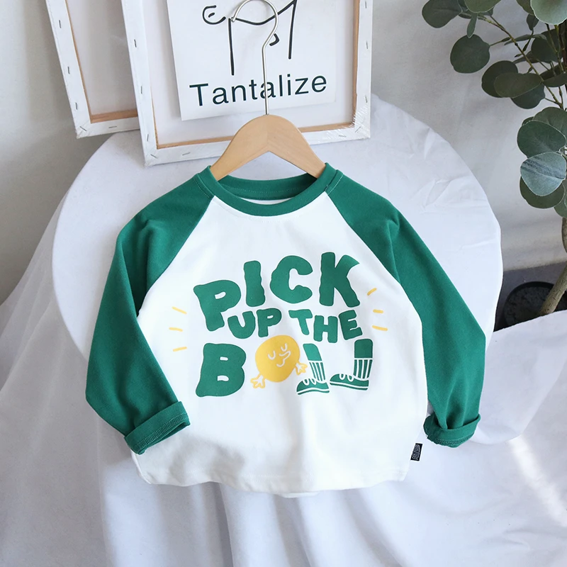 2047男宝纯棉长袖T恤宝宝春秋薄款打底衫儿童卡通圆领百搭上衣潮