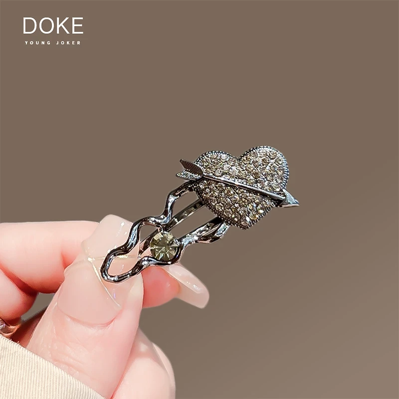 日韩高级感珍珠一见心动爱心鸭嘴夹时尚侧边刘海额前碎发边夹发夹