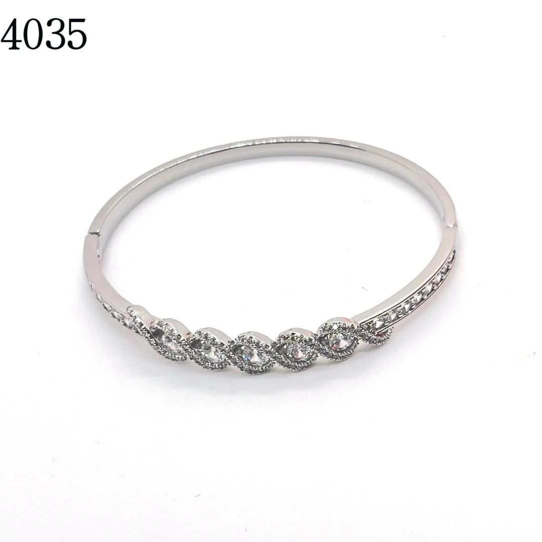 铜合金合成锆石手链 铜合金手镯 轻奢韩版时尚4035