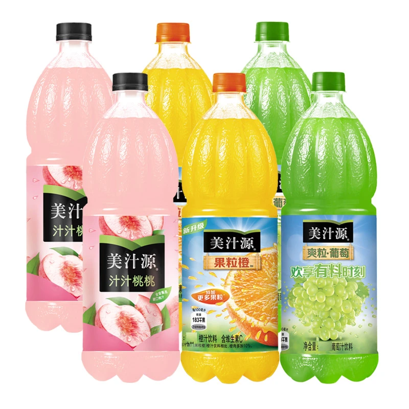 可口可乐美汁源果粒橙1.25升大瓶整箱装酷儿橙汁果肉果味饮料年货