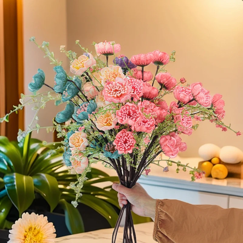 轻奢仿真花摆设杜鹃花假花干花束装饰插花艺术花轮胎茶几材料diy