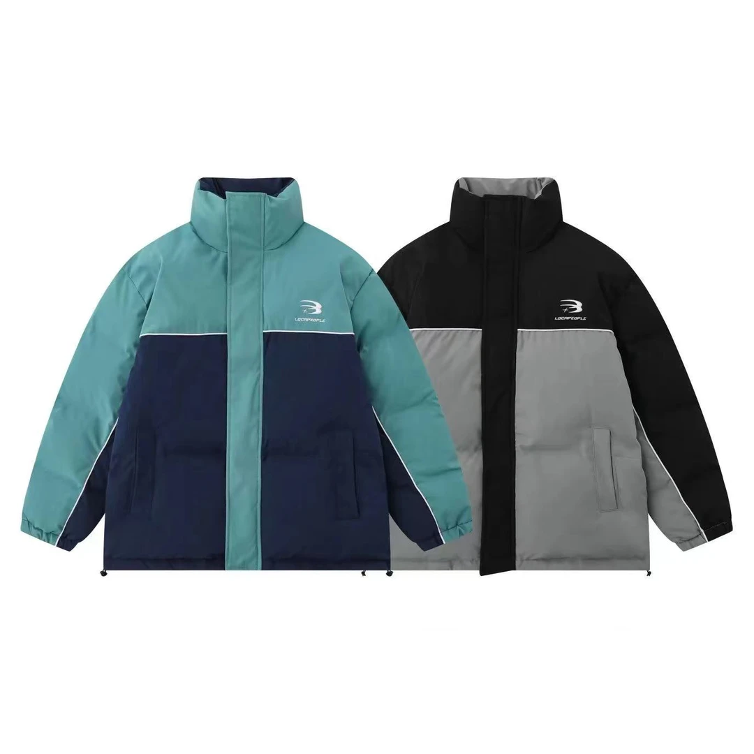 D6-3两色“拼色獠牙”棉服外套上衣（7101）