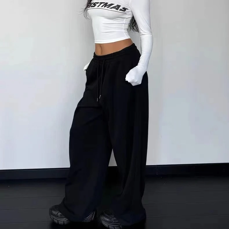 B7/8-2黑色“加厚”直筒裤