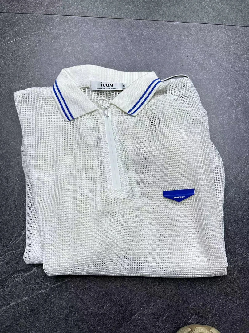 A16-3两色“网纱”衬衣领长袖上衣