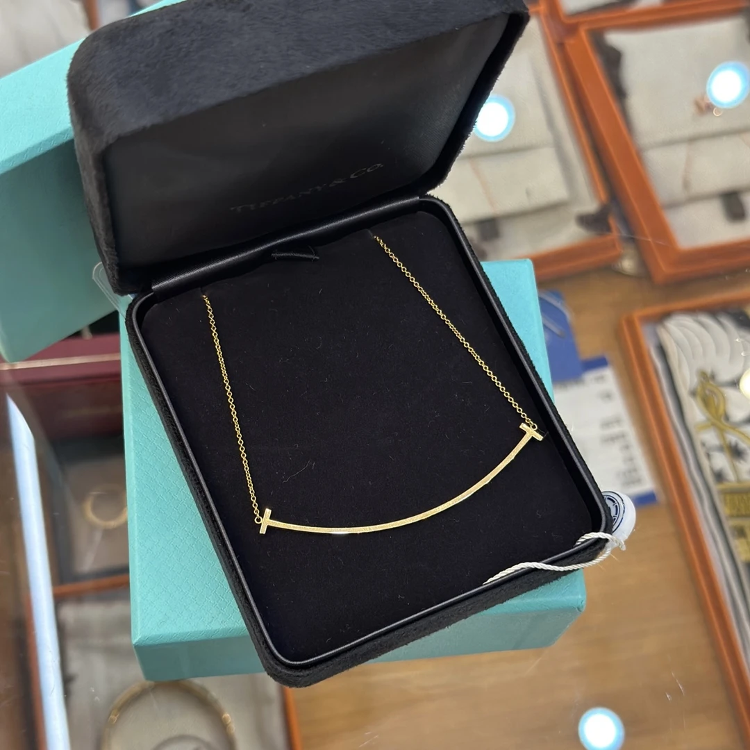 99新 Tiffany & Co./蒂芙尼 大号笑脸项链玫瑰金