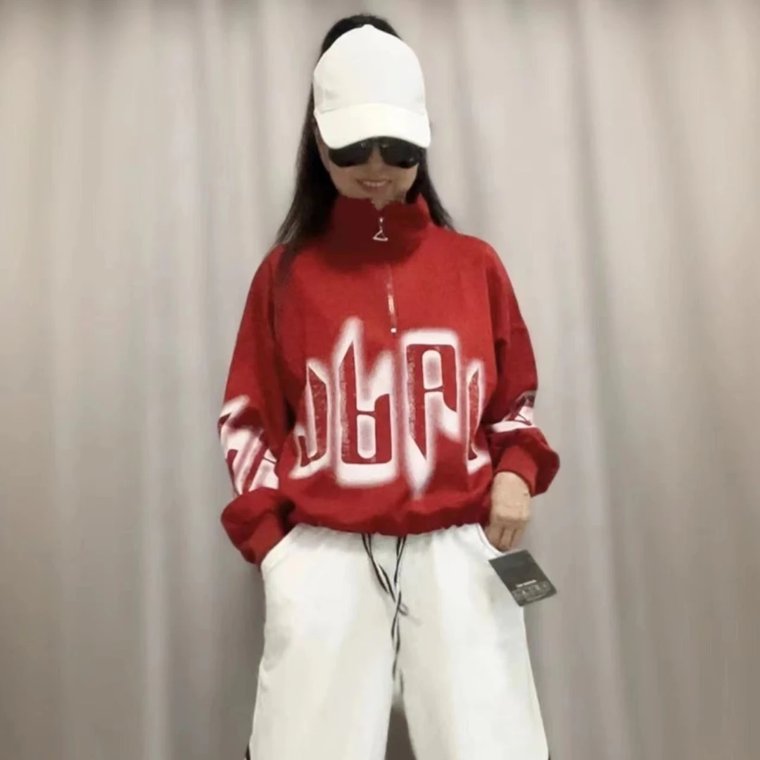 920秋冬新款半拉链套头抽绳卫衣男女同款时尚百搭休闲