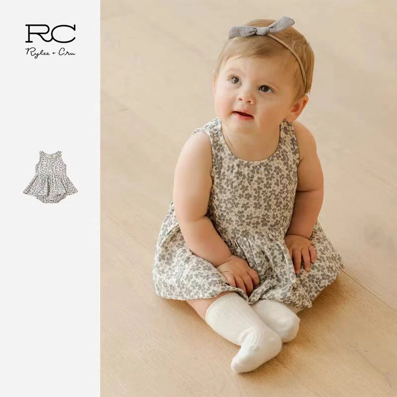 RyleeCru官方正品婴儿夏季连体衣2024女宝宝包屁衣