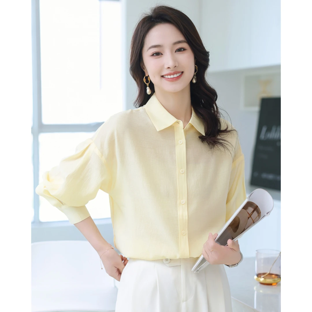 归林叶换 醋酸纤维天然舒适防晒衣宽松时尚洋气纯色显瘦女士