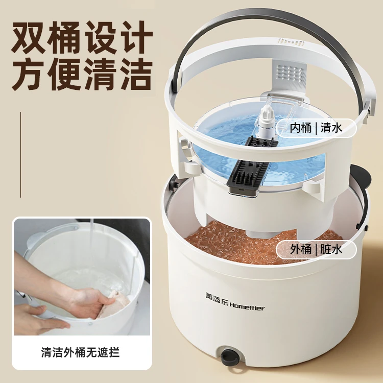 家用拖布净污分离免手洗旋转拖把美添乐干湿一拖净懒人拖地神器