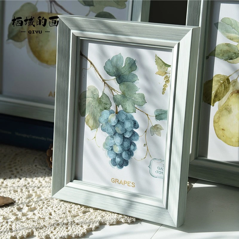 小清新北欧现代简约6寸7寸10寸16寸创意挂墙相框摆台ins风淡绿色