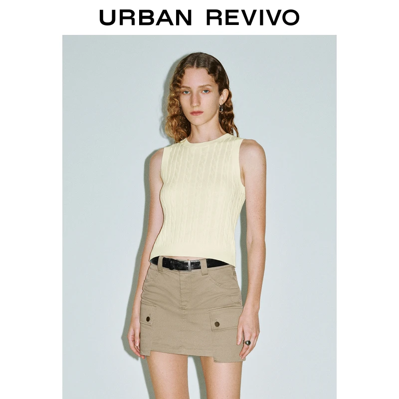 UR秋季新款女装时尚叠穿减龄麻花软糯针织衫UYY940002