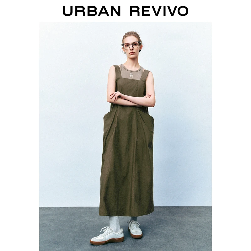 UR女装时尚工装休闲设计感口袋连衣裙UYY740005