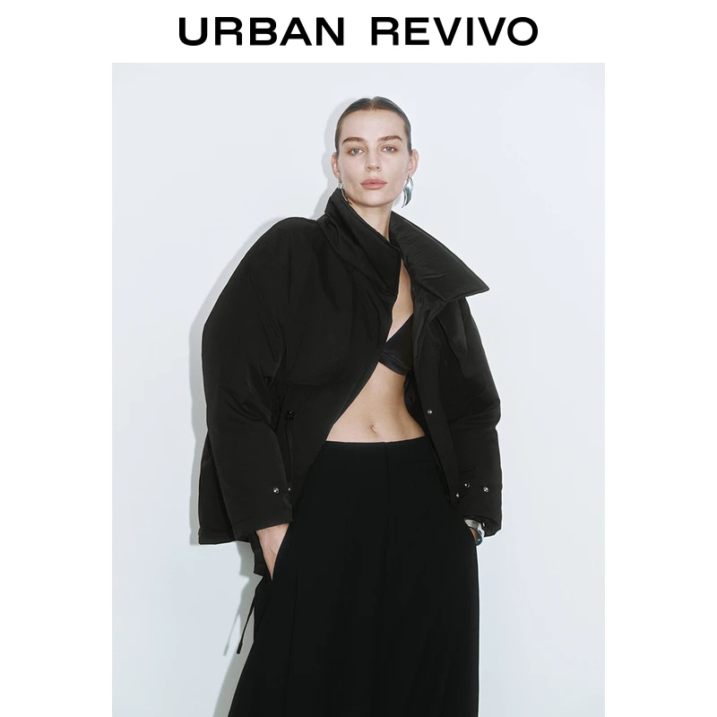 UR冬季新款女装时尚设计感系带收腰立领羽绒服UWG140079