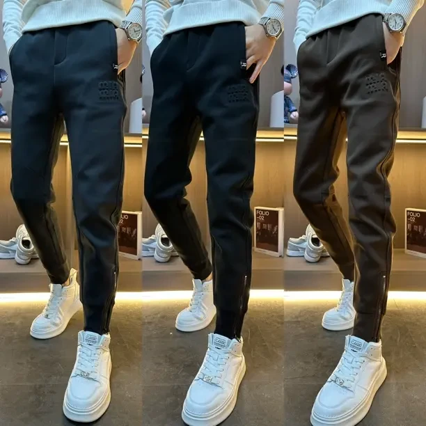 【专柜品质】冬季新款百搭休闲裤男生加绒加厚时尚舒适潮流秋冬裤