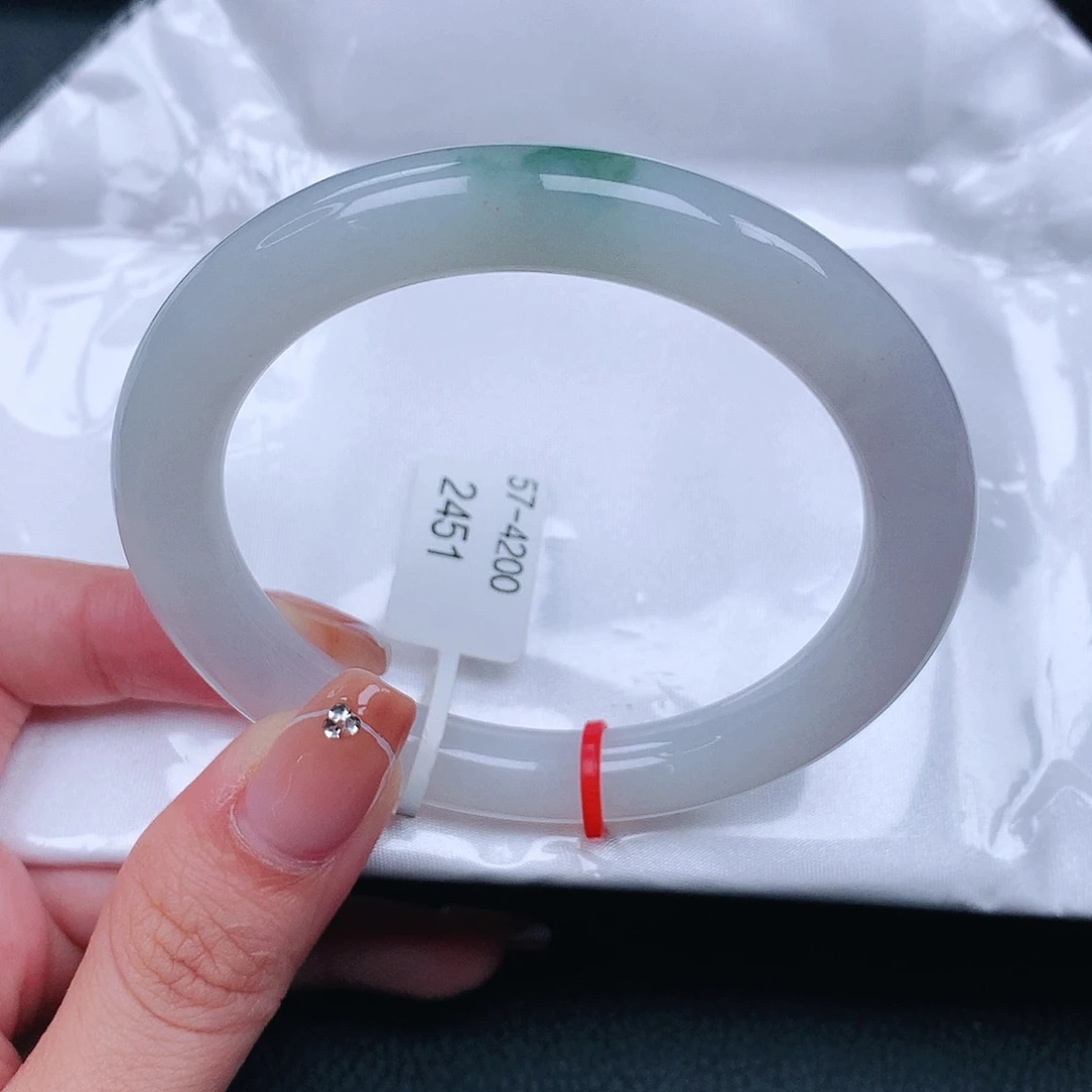 翡翠手镯未镶嵌圆条57