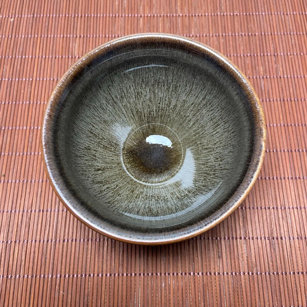 新人礼建窑建盏 原矿铁胎 【束口玉毫】盏 主人杯手工茶盏 高温瓷器