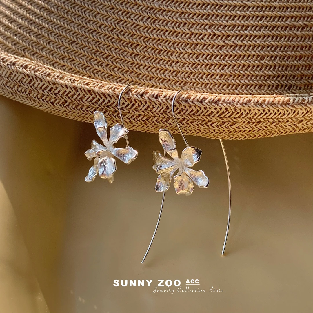 铜合金耳饰 火花银树 清冷感金属花朵耳钩小众艺术设计感仙气耳饰