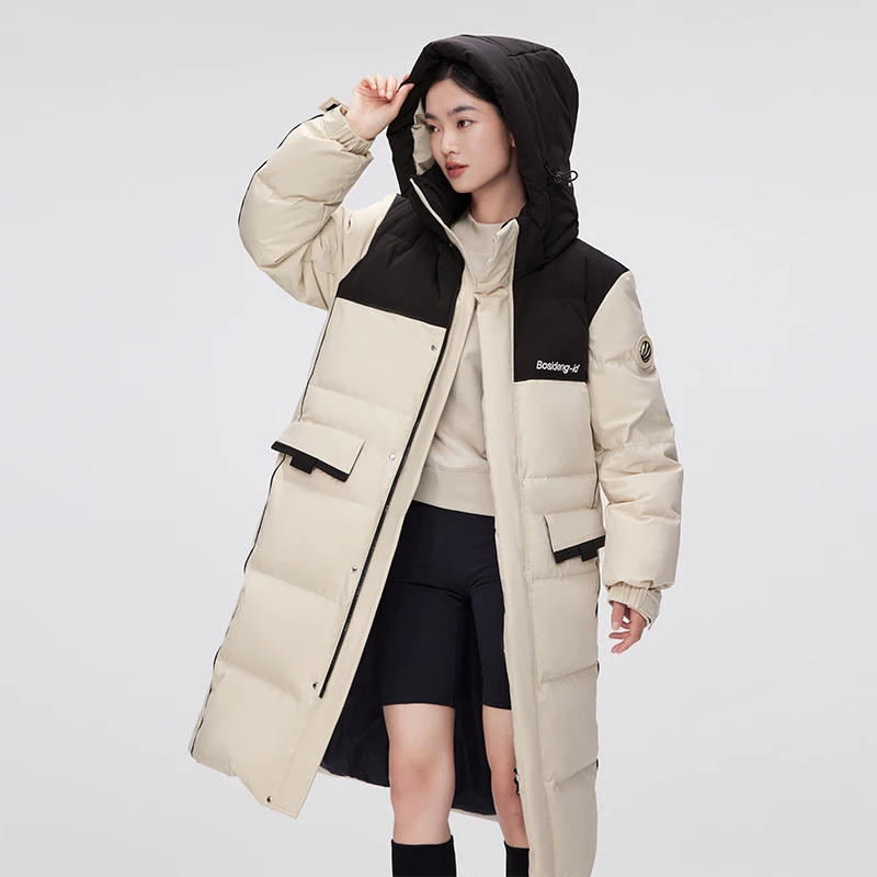 波司登冬运动出游时尚长款连帽厚款外套羽绒服官方正品
