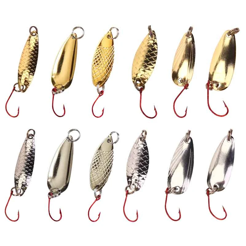 10只马口亮片路亚饵套装单钩勺子白条翘嘴假饵微物勺型瓜子亮片钩