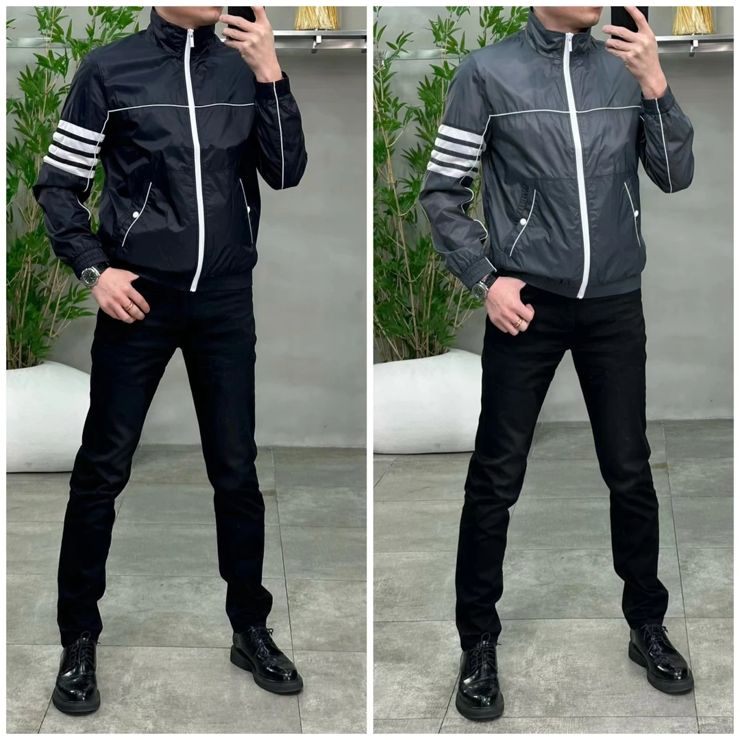 【9015】百搭修身拉链式佤沙服饰23春季男士轻奢简欧立领休闲夹克