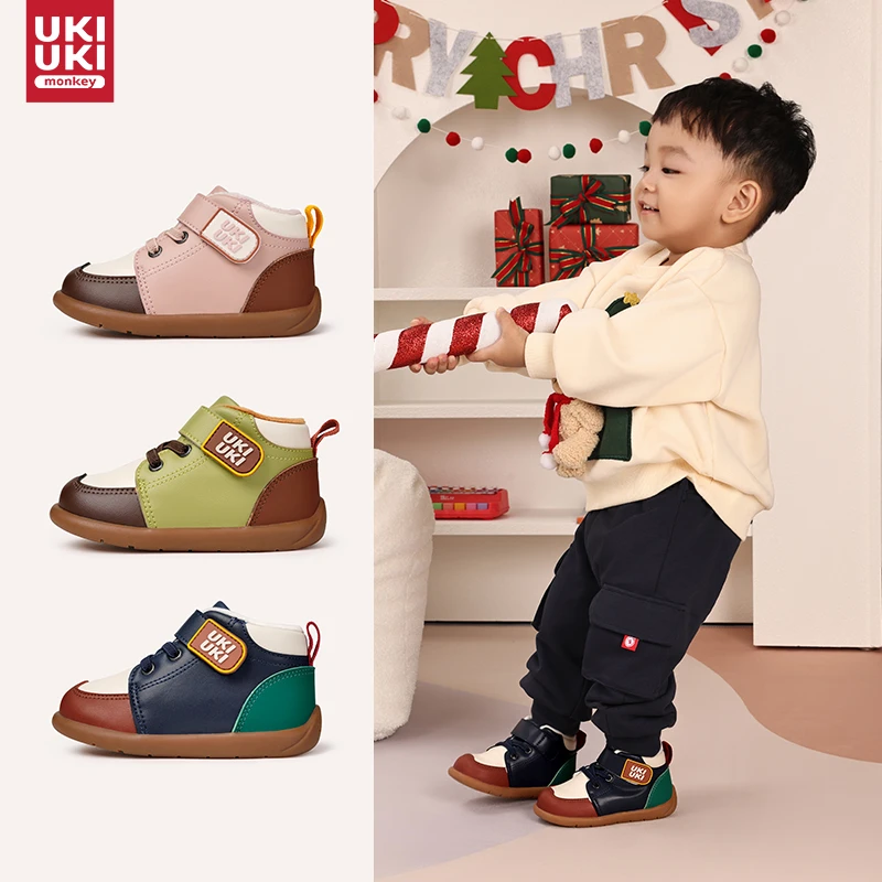 UKIUKI MONKEY婴儿1-2岁学步鞋机能鞋圣诞防滑软底休闲保暖冬季