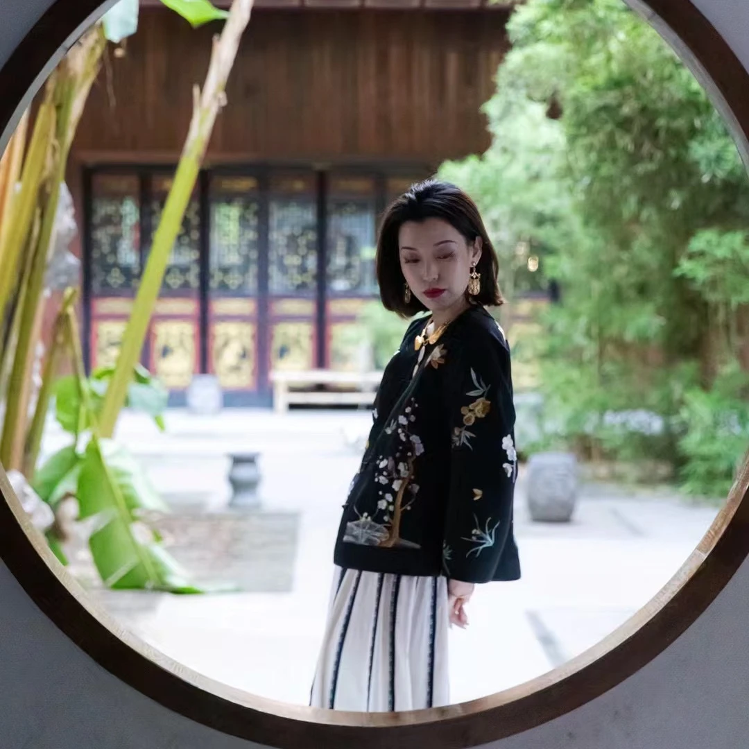 【软翠织】苏绣女装桑蚕丝中式国风春夏真丝上衣