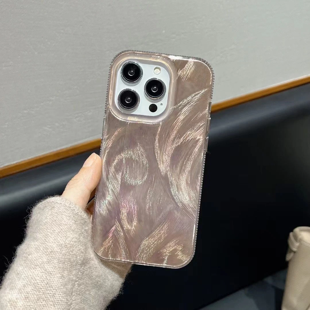 高端15ProMax烫银iPhone14羽纱11高级感13Pro渐变12Pro手机壳女生
