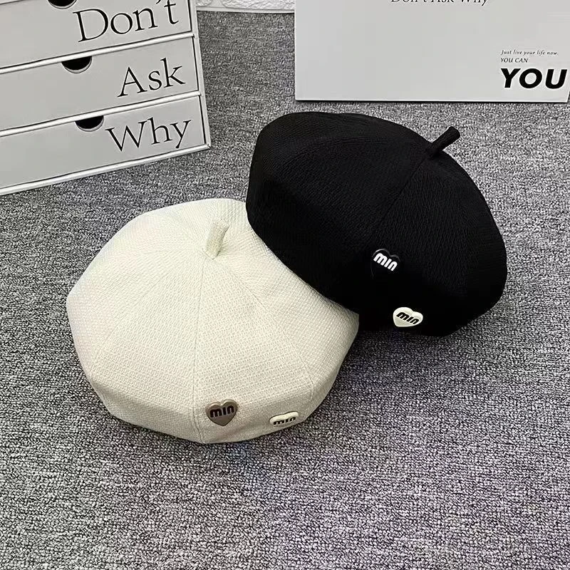 黑色贝雷帽百搭显脸小蓓蕾画家女秋季韩版帽网红大头围ins潮帽子