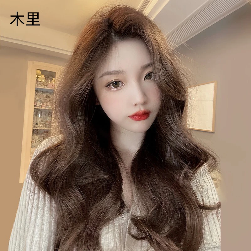 【7A八字刘海卷发】假发卷发递针蕾丝真发八字刘海大波浪长发全头套