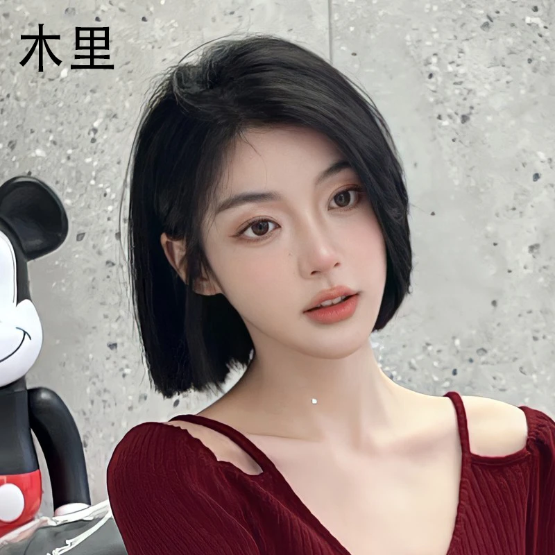 假发女短发蕾丝全头套自然真发蕾丝一刀切假发全真发
