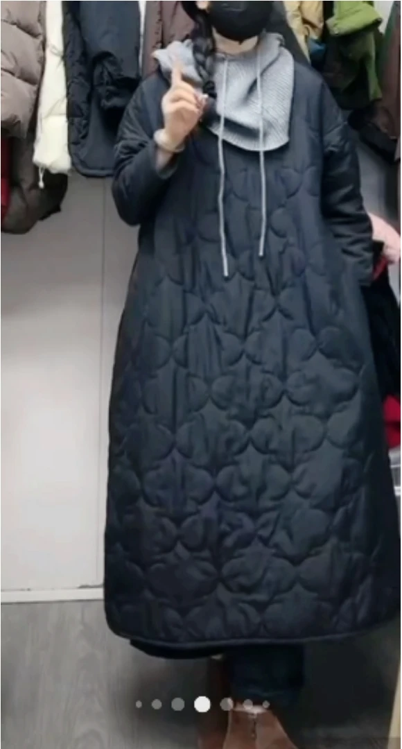 【四季青非霏】春秋复古宽松薄款加棉百搭套头慵懒棉衣袍子裙08519