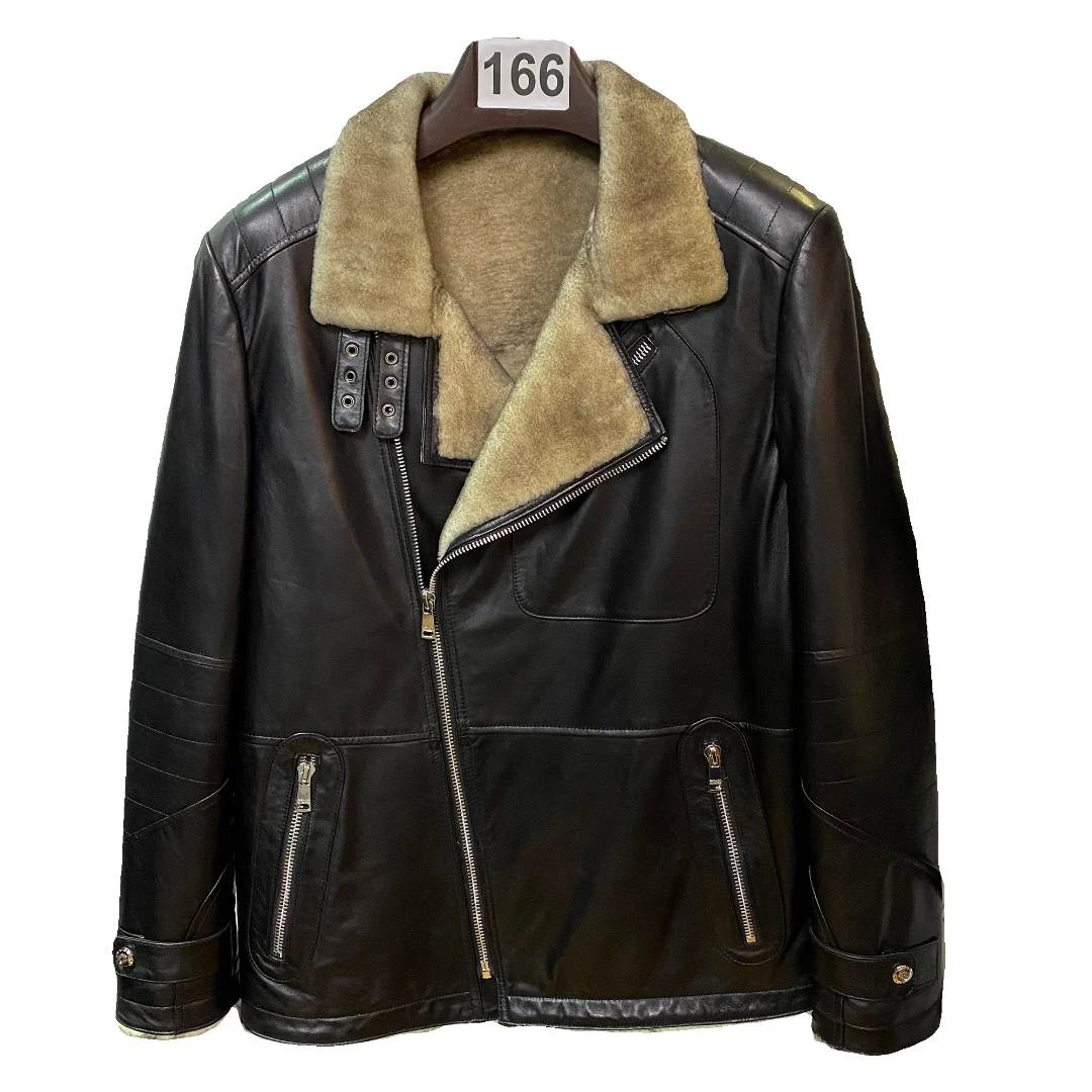 【pm-8166-pm-8167】真皮皮衣头层海宁男装冬装加厚男外套皮夹克