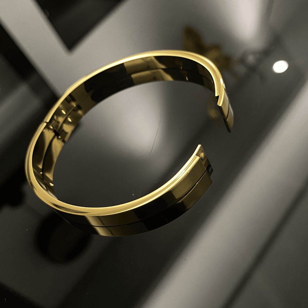 钛钢手镯 椭圆可打开口光面手镯素圈镯子YZ086-5