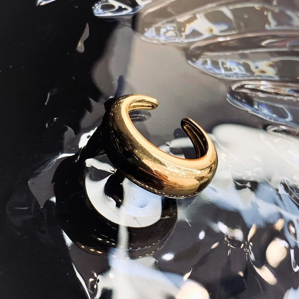 铜合金戒指 网红冷淡风气质开口戒指高级感光面素圈活口指环YS026