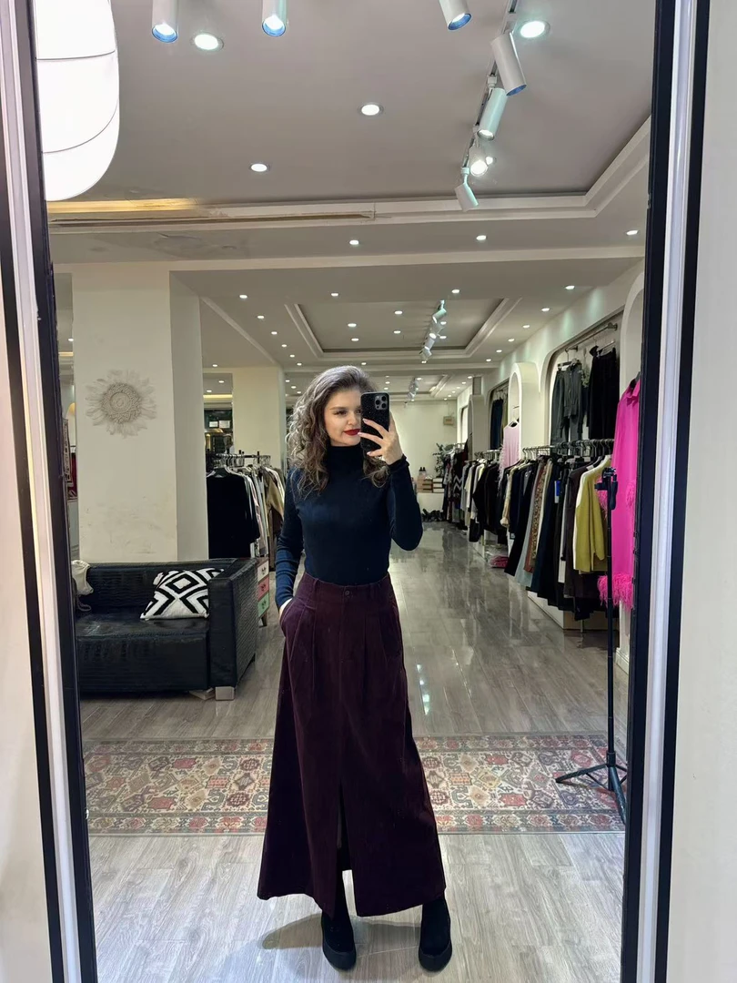 2024年 自家 设计 款 高腰 流行颜色 女款 高气质 半裙