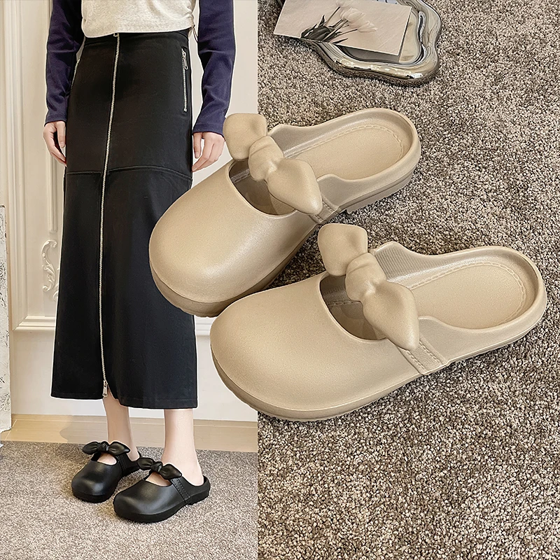 初轩 2025新款夏季玛丽珍外穿可爱蝴蝶结EVA凉拖鞋T