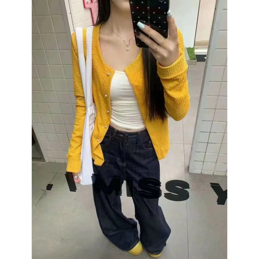 徐秋阳  黄玫瑰  百搭时尚休闲设计感显瘦显白上衣11663