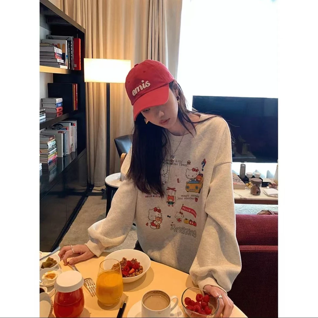 徐秋阳  童趣kt  百搭时尚休闲设计感显瘦显白卫衣2786-12-