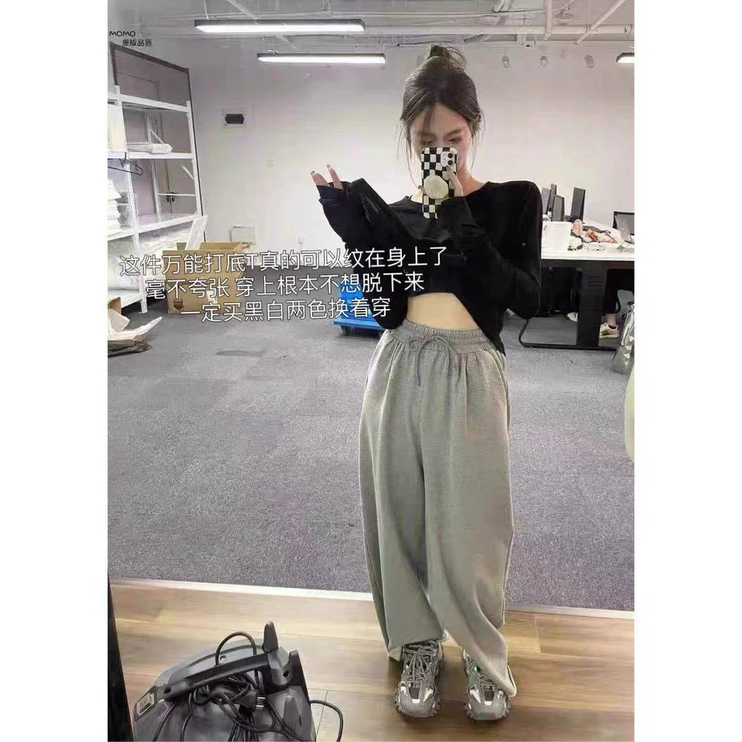 徐秋阳     百搭纯色   百搭时尚休闲设计感显白显瘦T恤2926