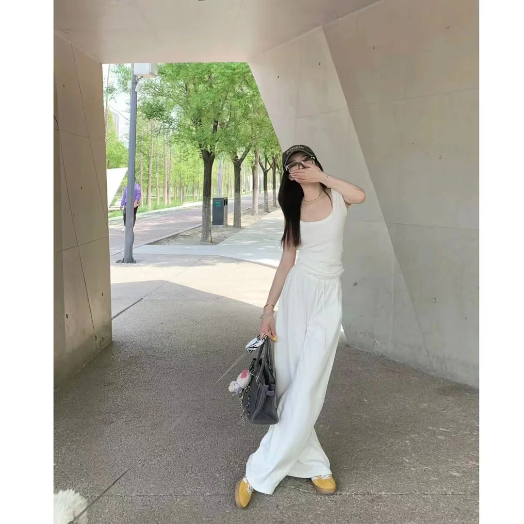 徐秋阳  慵懒垂感裤 显瘦纯色舒适百搭休闲裤9328