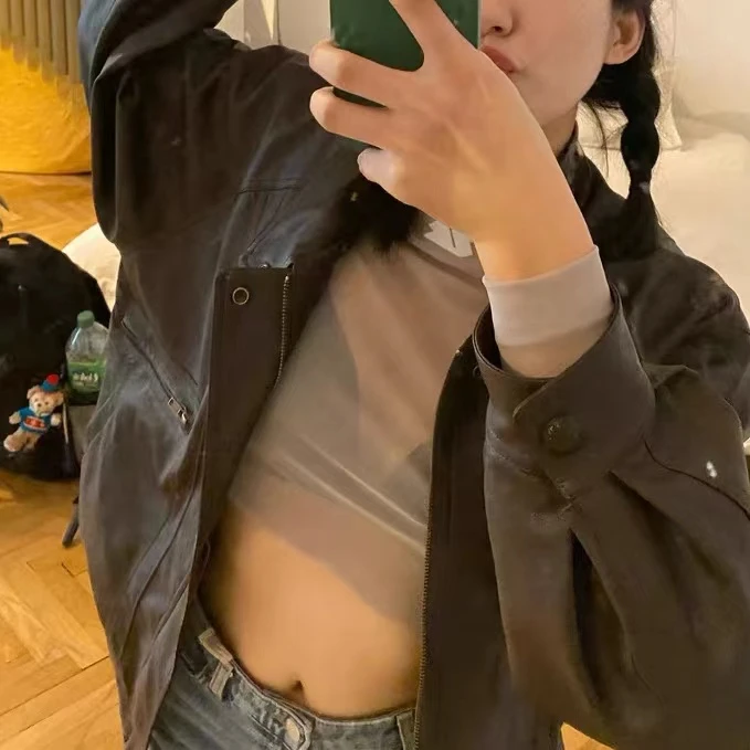 徐秋阳  太妃糖 复古休闲春季韩版皮衣