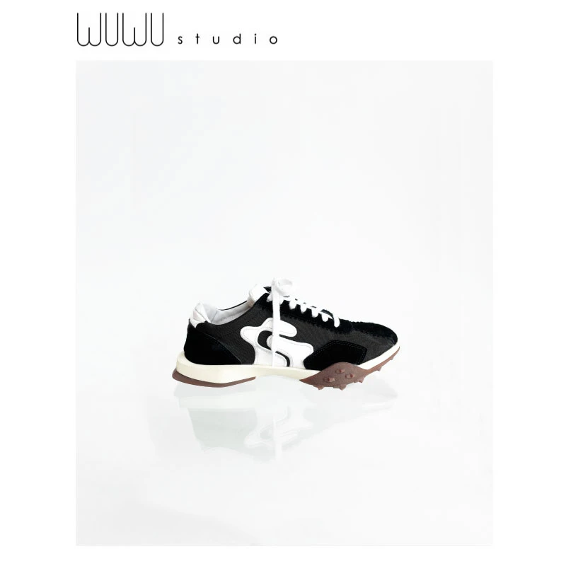 WUWU STUDIO【跑酷】极简百搭运动鞋休闲厚底系带跑鞋6635