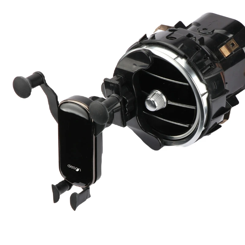 适用于口奔驰E/GLC圆形出风加长钩子车载手机支架车用导航夹