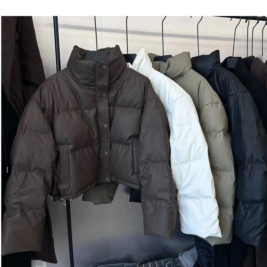 【羽绒服】亚光PU皮立领免洗羽绒服外套XB