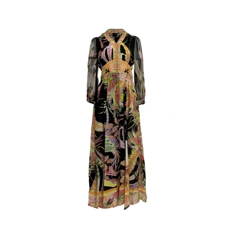 【嘉姐真丝】重磅100桑蚕丝连衣裙HF24302-2