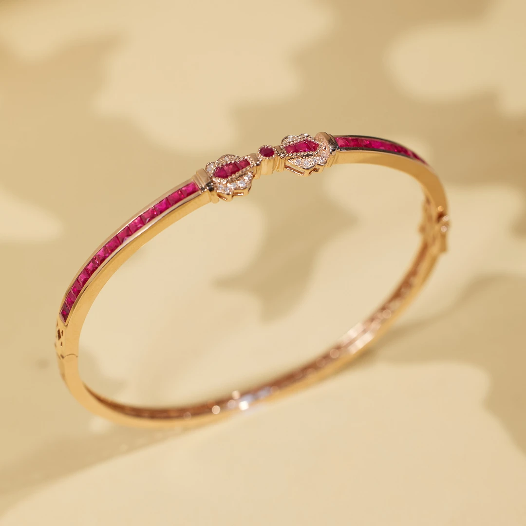 【玉峰珠宝丨安娜严选】红宝石手镯18K金在逃公主【U0080】多样性发一