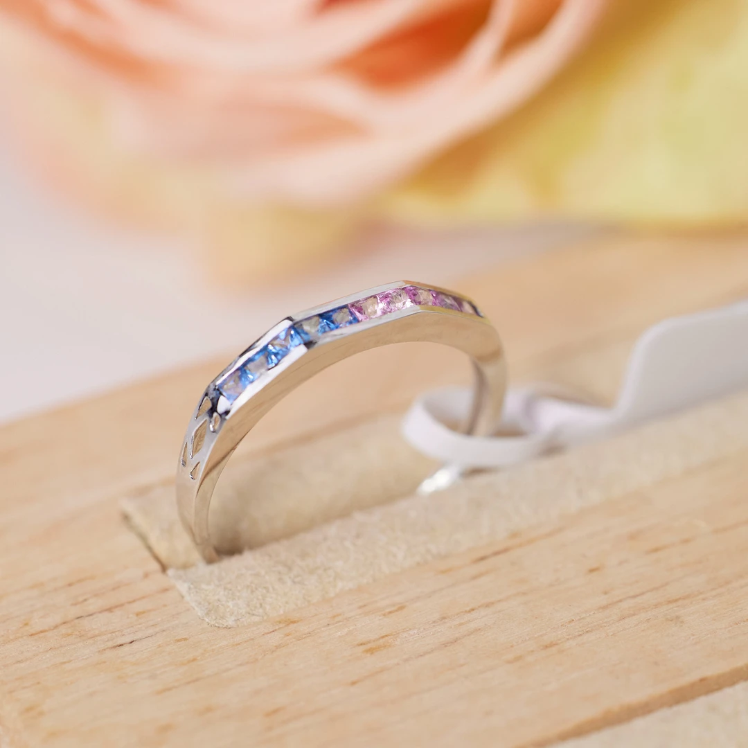 玉峰珠宝丨天河*无烧彩蓝宝戒指*18K金镶嵌U7235